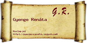 Gyenge Renáta névjegykártya